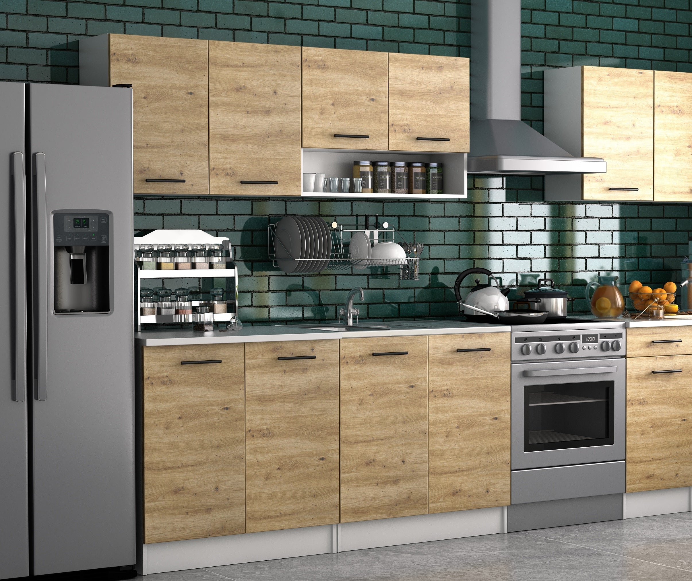 Meuble haut 80 cm – 2 portes avec étagère (DAGA)