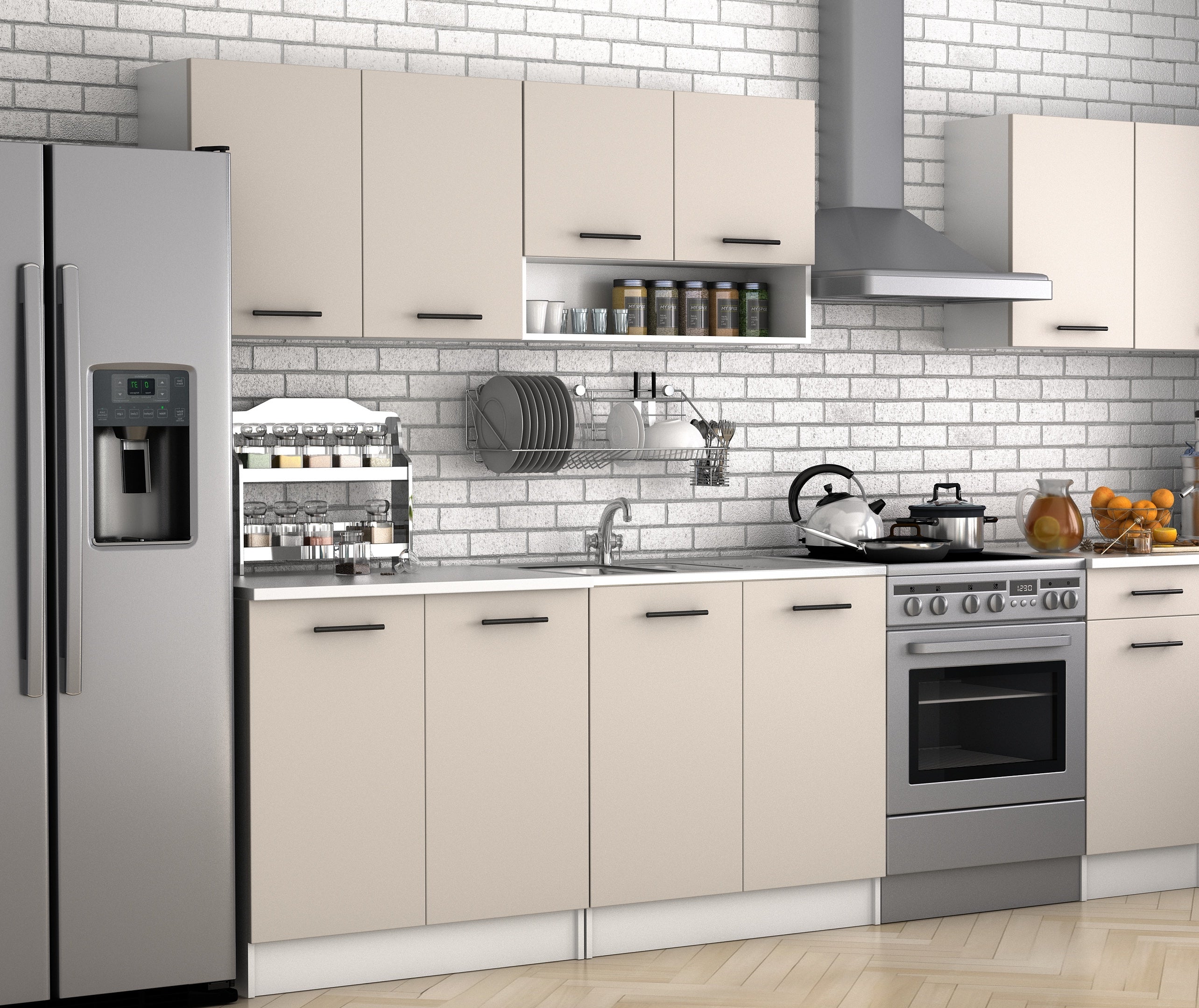 Meuble haut 80 cm – 2 portes avec étagère (DAGA)