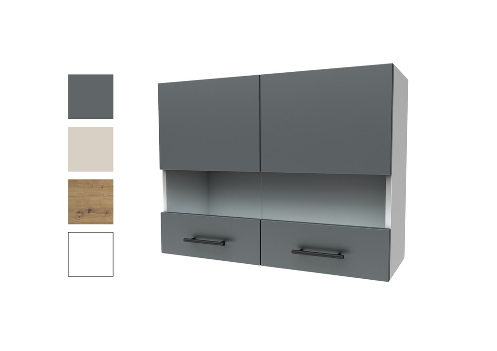 Meuble haut 80 cm – porte semi-vitrée (DAGA)