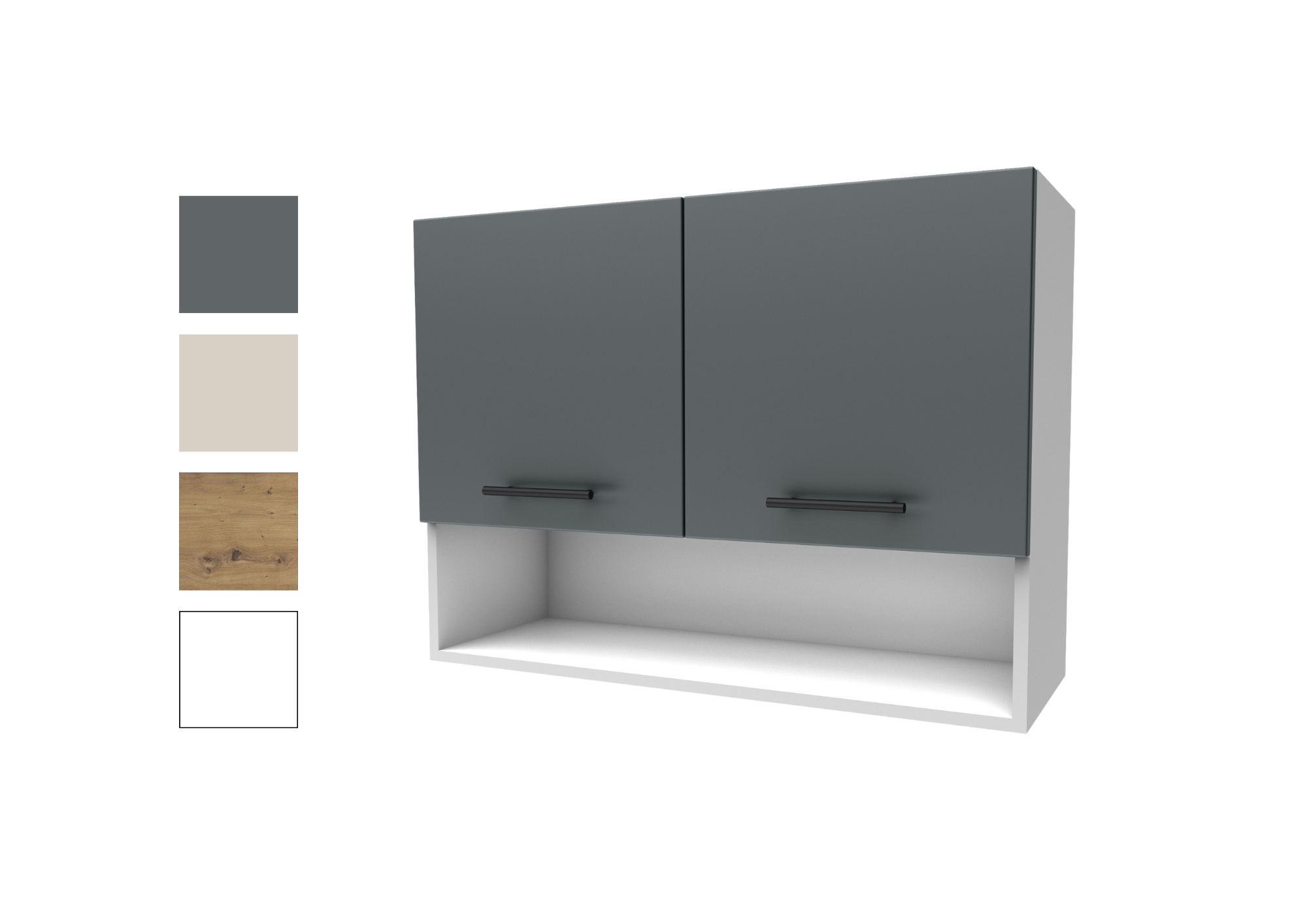 Meuble haut 80 cm – 2 portes avec étagère (DAGA)