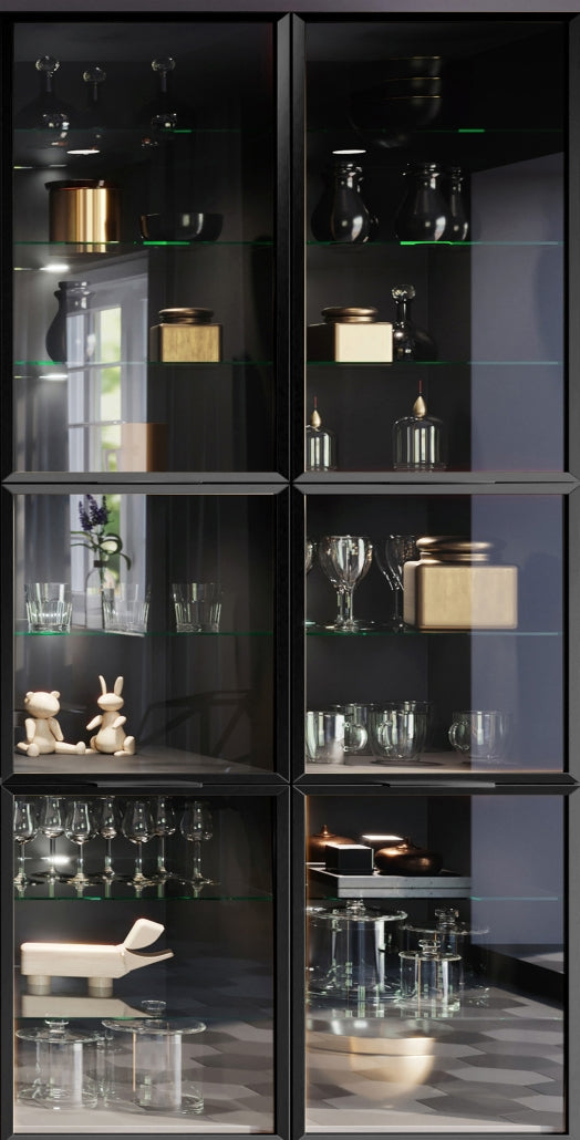 Porte vitrée ITALIA - cadre noir