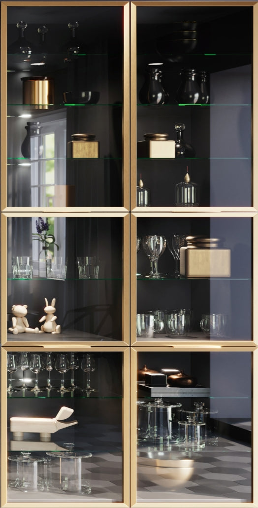 Porte vitrée ITALIA - cadre doré