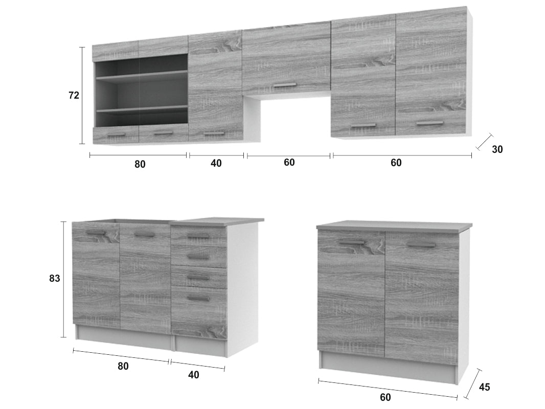 Kit 2m40 - Chêne clair (PAMELA)