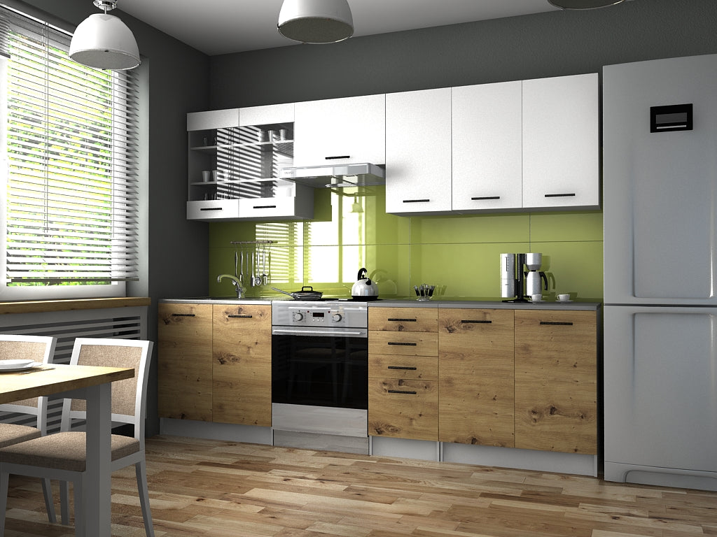 Kit 2m60 – meubles bas et hauts en coloris différents (PAMELA)
