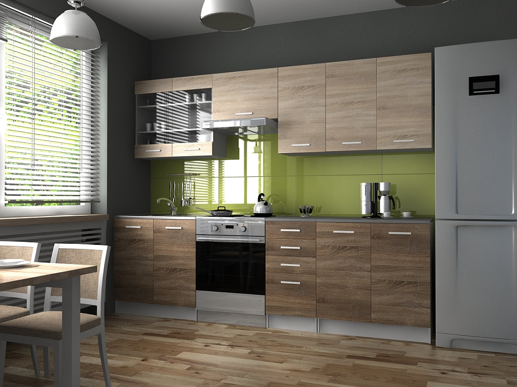 Kit 2m60 – meubles bas et hauts en coloris différents (PAMELA)