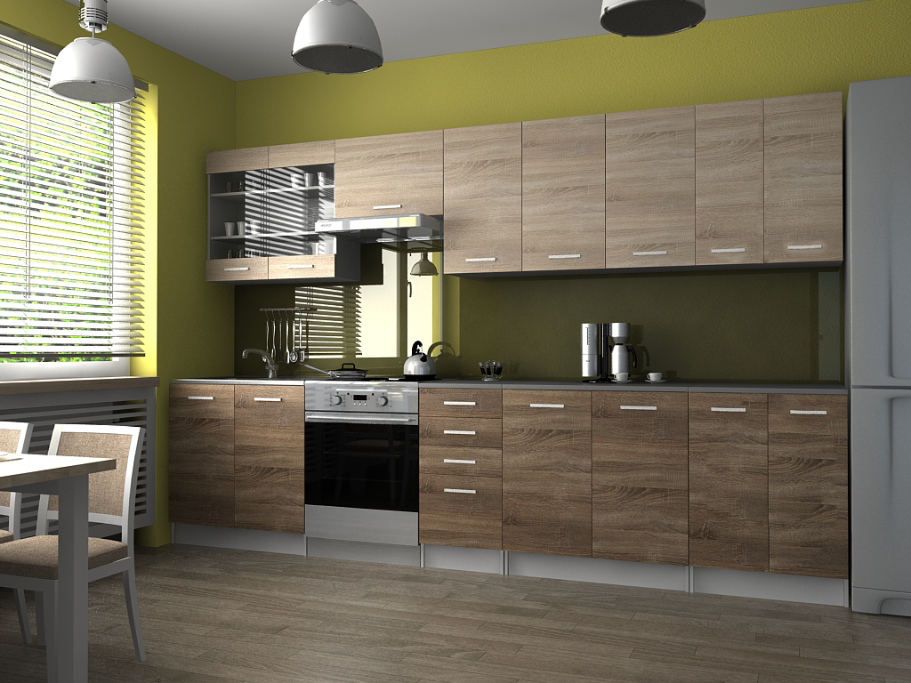 Kit 3m20 – meubles bas et hauts en coloris différents (PAMELA)